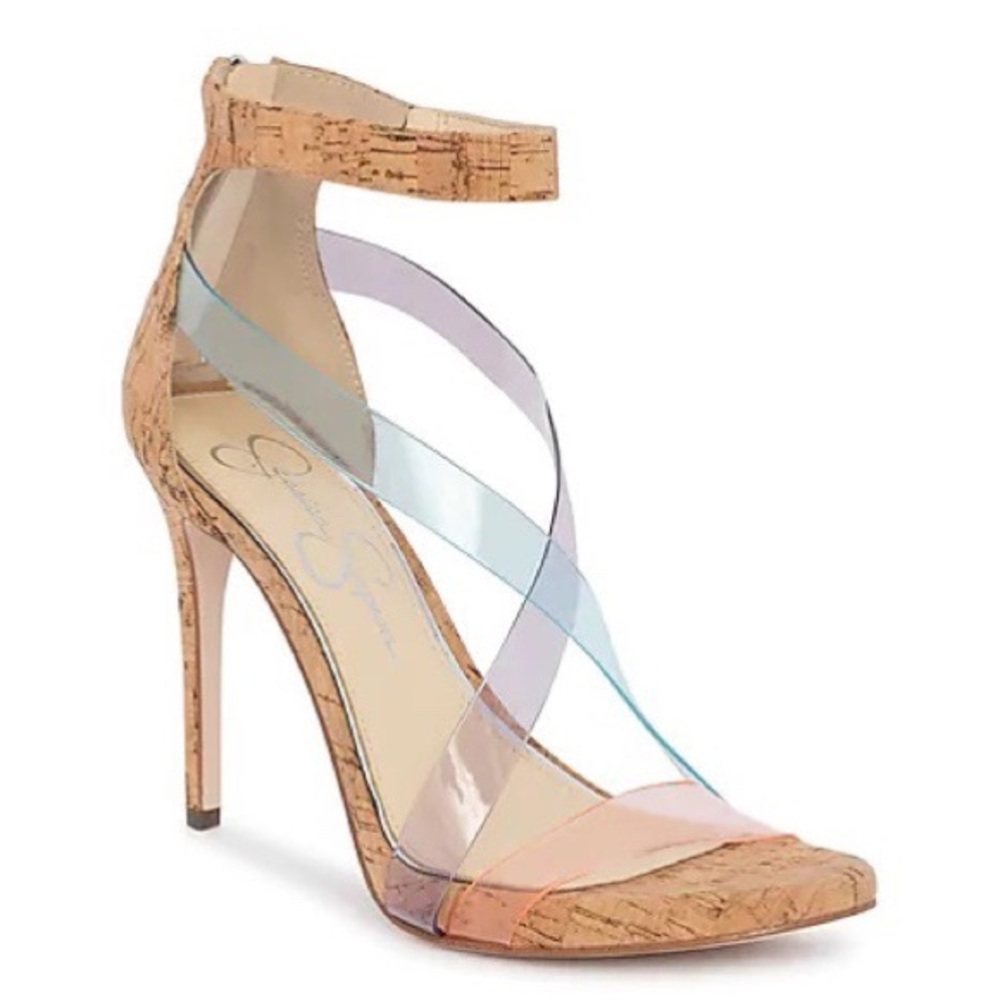 Jessica Simpson Dalechi multi colored pastel heels.